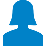 A blue silhouette of a woman's face.